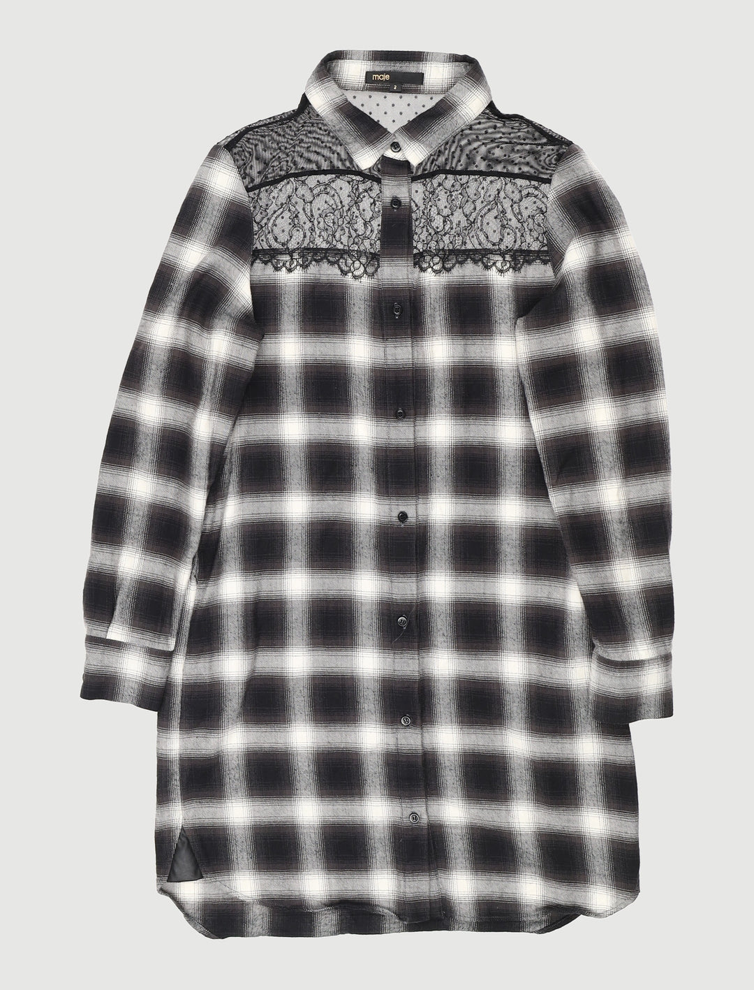 Robe Chemise Avec Détails En Dentelle - Taille M/38