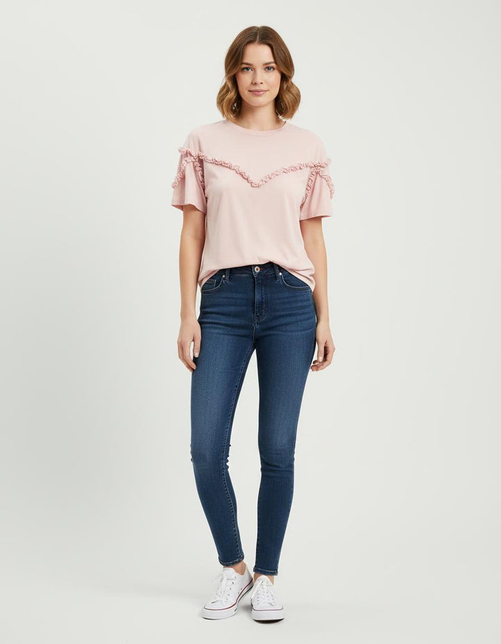 Tee-Shirt Avec Détail Volanté - Taille M/38
