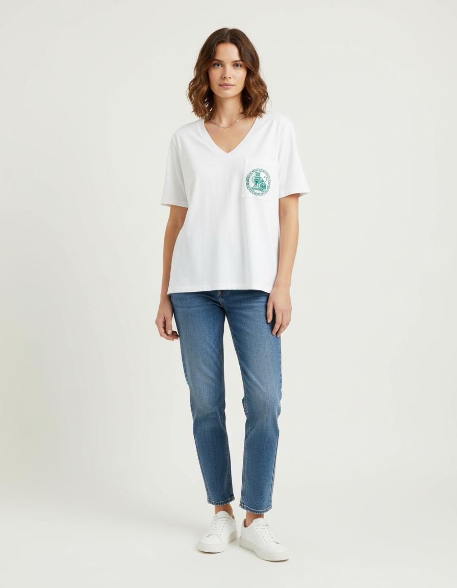 Tee-Shirt En Coton Avec Broderie - Taille S/36