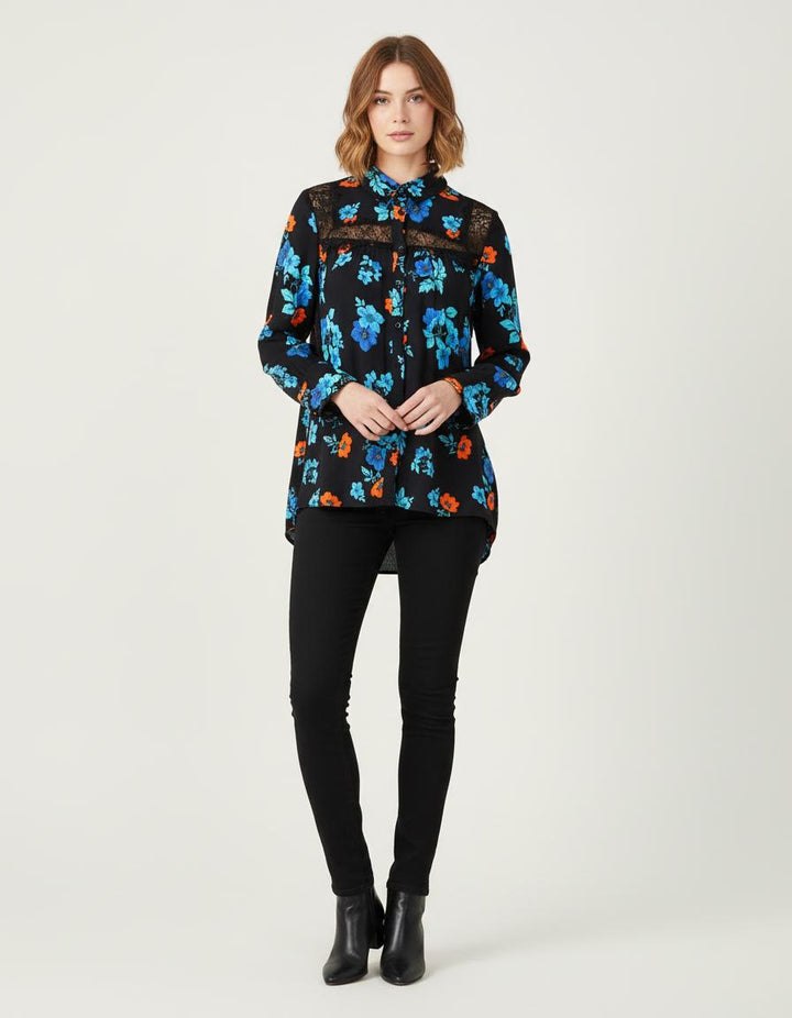 Chemisier Imprimé Avec Dentelle - Taille S/36