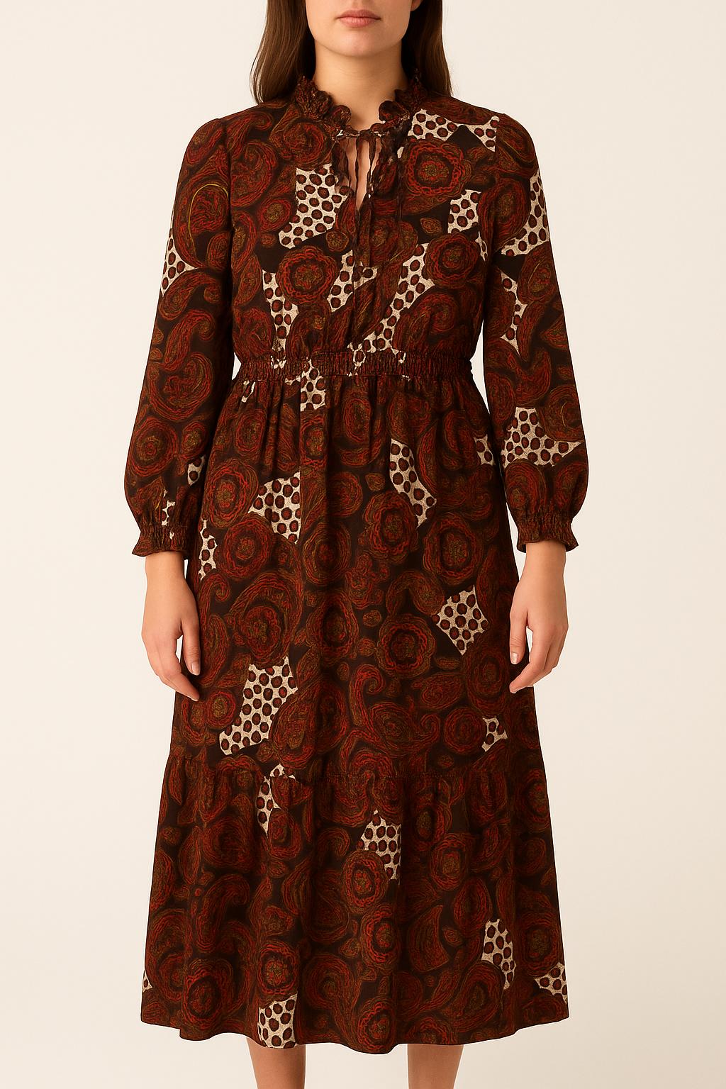 Robe Longue Bordeaux et Marron Taille L/40 Claudie Pierlot d