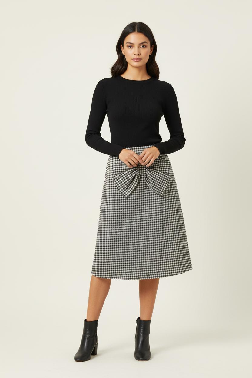 Jupe Courte Noire et Blanche - Taille M/38 de la marque Claudie Pierlot | PARAD46578 - Vendu par Paradigme - Image 1