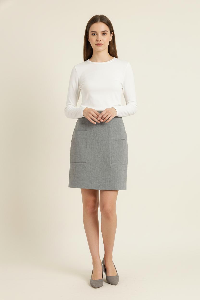 Jupe Droite Grise Taille M/38 Caroll d'occasion PARAD56837