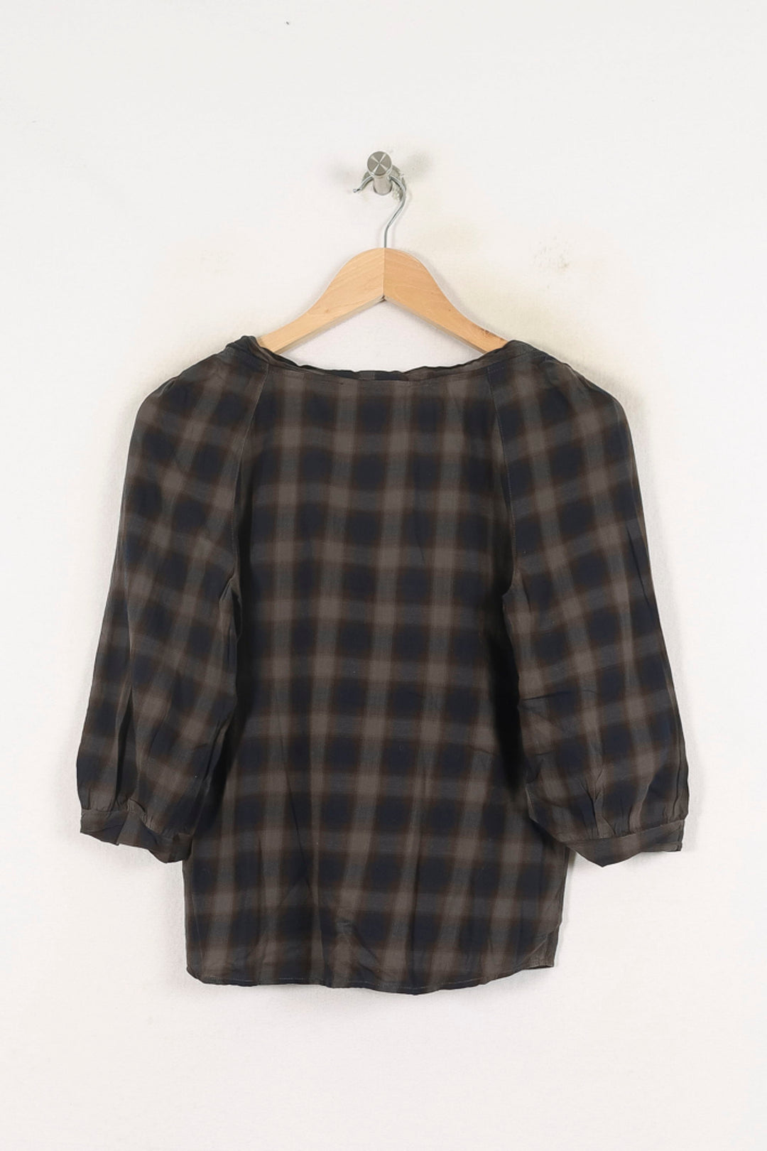 Blouse Carreaux Marron et Bleu - Taille M/38 de la marque Comptoir des Cotonniers | PARAD57020 - Vendu par Paradigme - Image 4