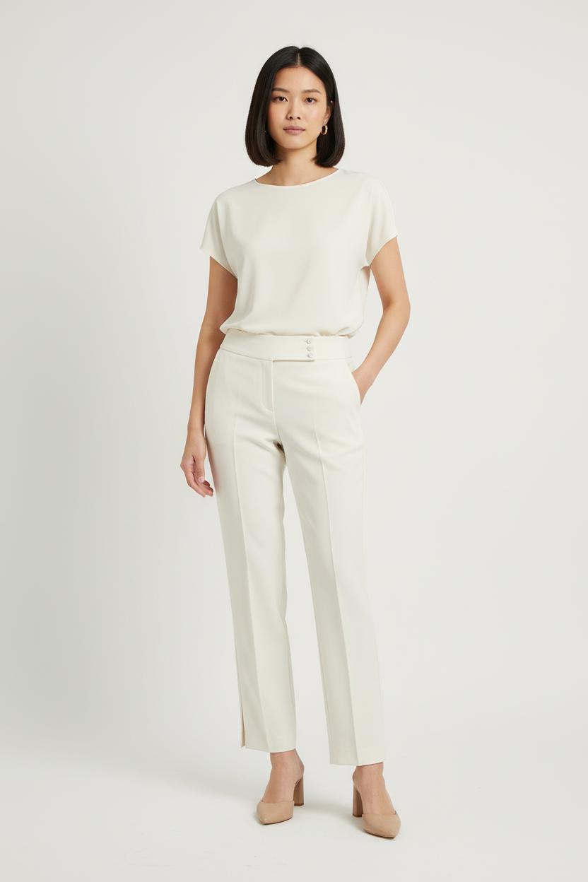 Pantalon De Tailleur Blanc - Taille M/38 de la marque Maison 123 | PARAD57217 - Vendu par Paradigme - Image 1