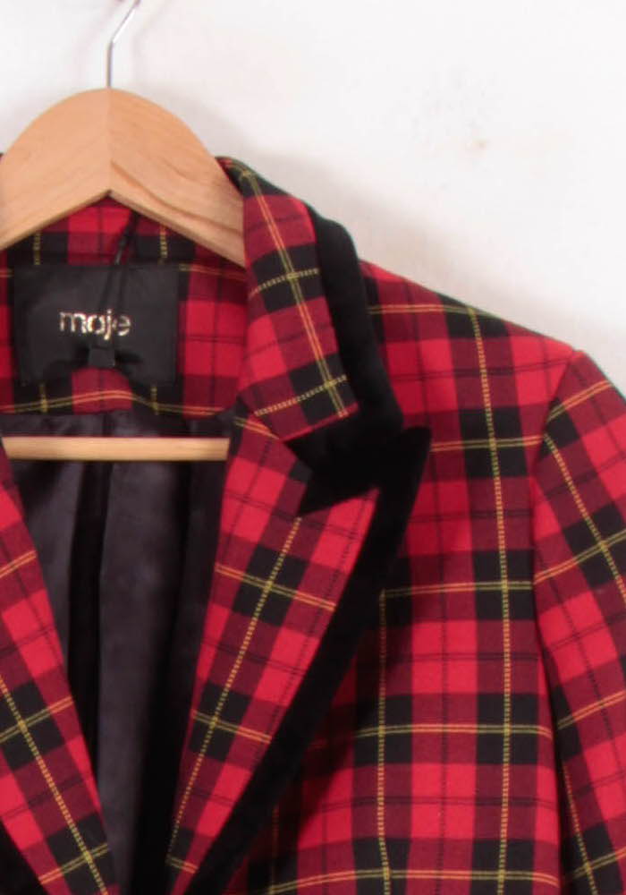 Veste Tailleur Rouge et Noire - Taille S/36 de la marque Maje | PARAD62202 - Vendu par Paradigme - Image 3