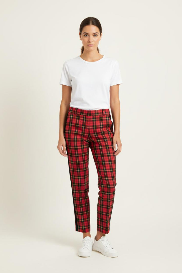 Pantalon À Carreaux Rouge et Noir - Taille S/36 de la marque Maje | PARAD62204 - Vendu par Paradigme - Image 1