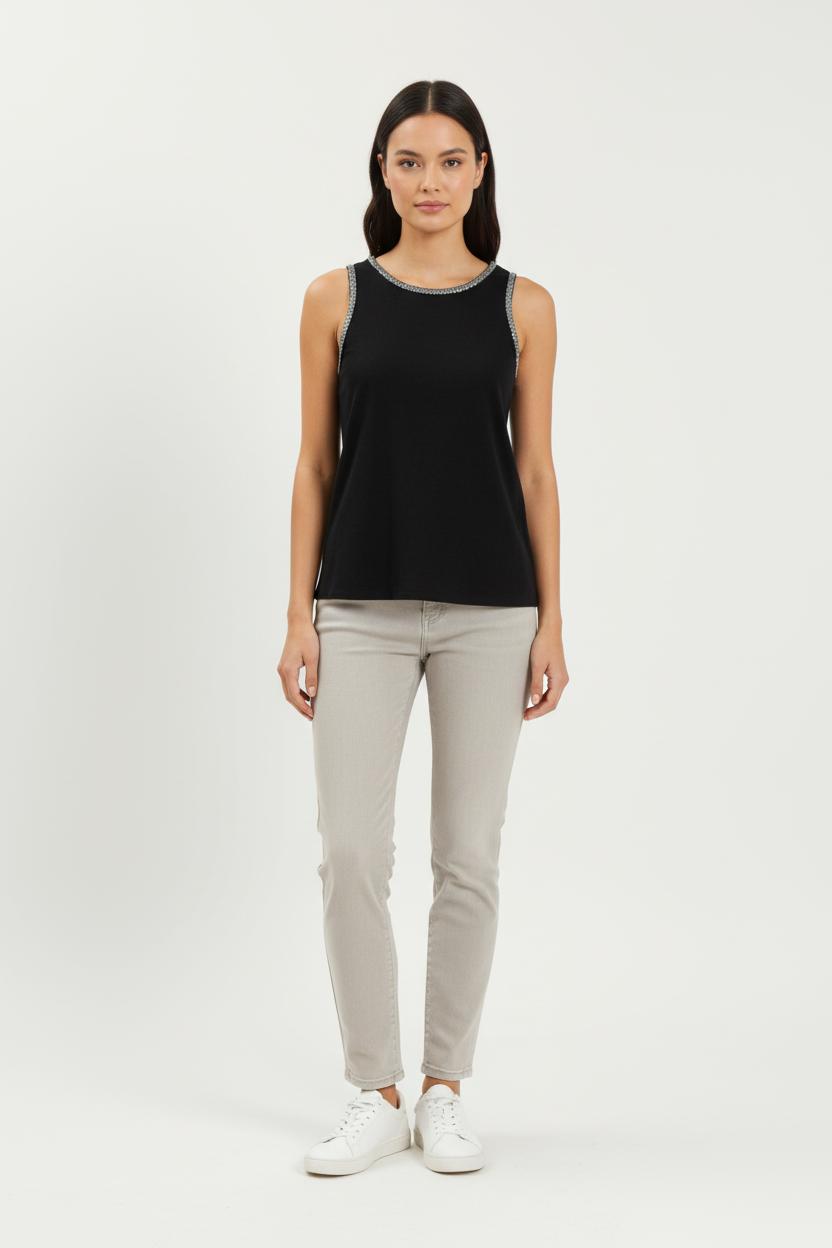 Débardeur Noir et Argenté - Taille S/36 de la marque Maje | PARAD64790 - Vendu par Paradigme - Image 1