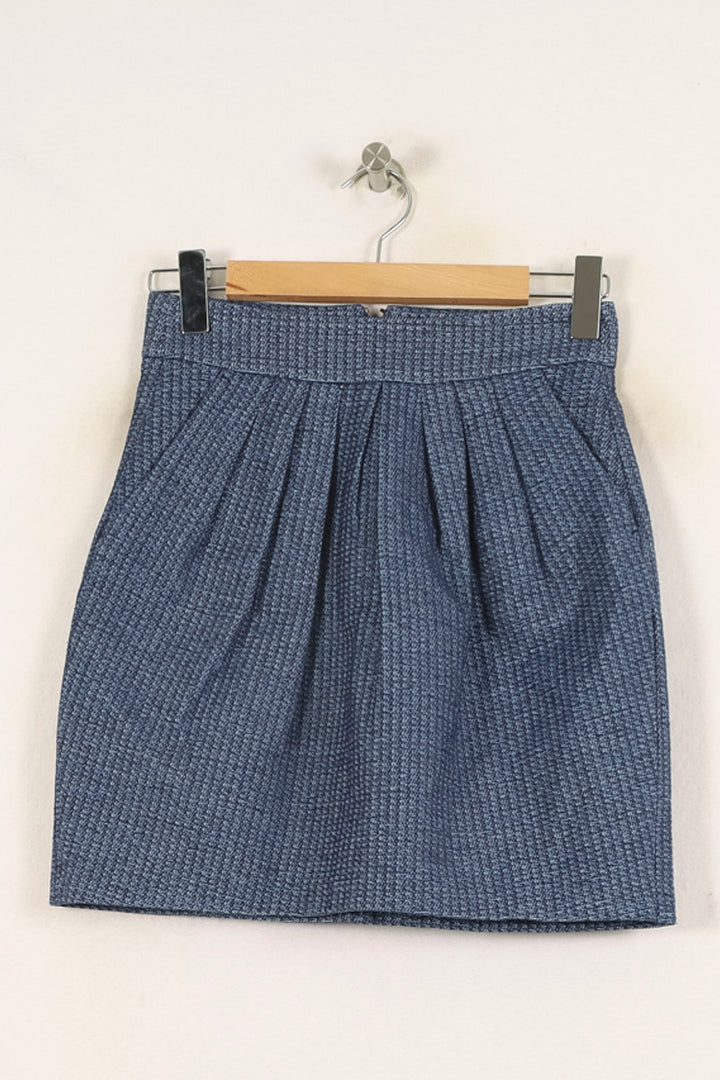 Jupe Courte Bleue - Taille S/36 de la marque Claudie Pierlot | PARAD65985 - Vendu par Paradigme - Image 2