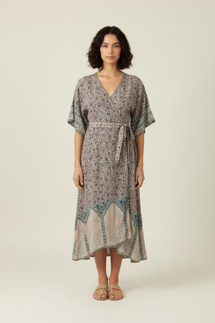 Robe Midi Beige et Vert - Taille M/38 de la marque ba&sh | PARAD68724 - Vendu par Paradigme - Image 1