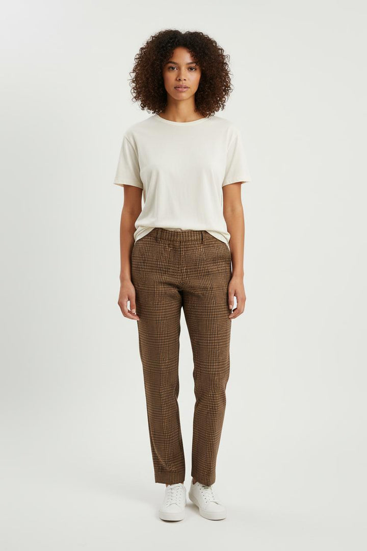 Pantalon Carreaux Marron - Taille S/36 de la marque Maje | PARAD68746 - Vendu par Paradigme - Image 1