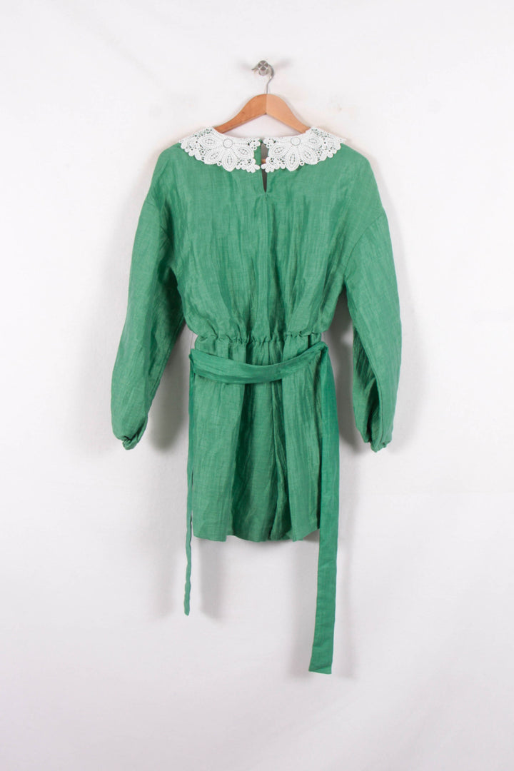 Robe portefeuille verte et blanche - Taille M/38 de la marque Maje | PARAD68765 - Vendu par Paradigme - Image 4