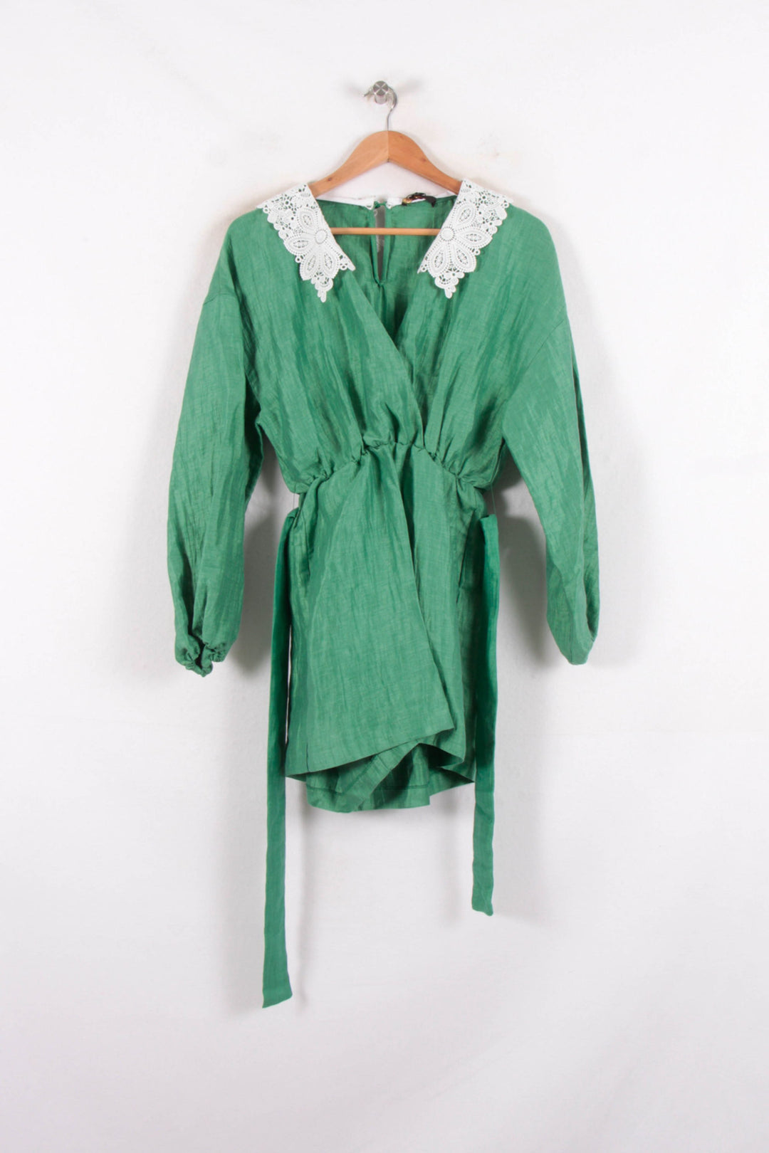 Robe portefeuille verte et blanche - Taille M/38 de la marque Maje | PARAD68765 - Vendu par Paradigme - Image 2