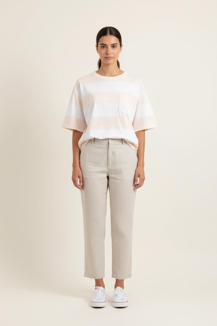 Tee-shirt Rayé Beige et Blanc - Taille M/38 de la marque Comptoir des Cotonniers | PARAD68943 - Vendu par Paradigme - Image 1