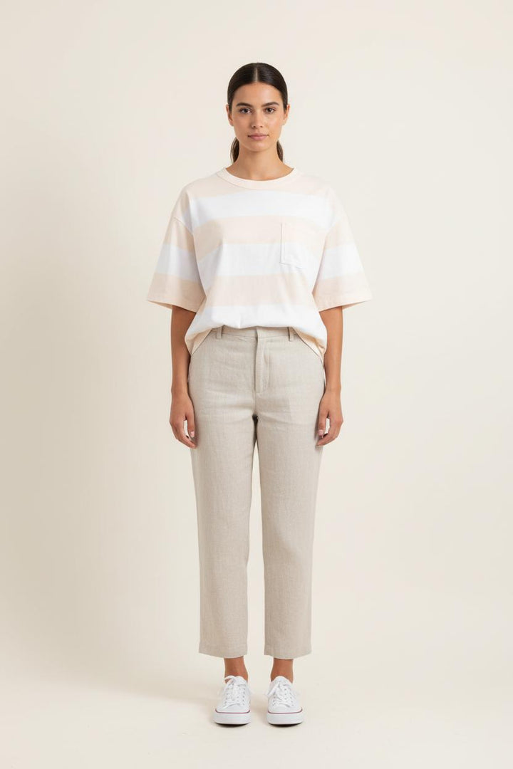 Tee-shirt Rayé Beige et Blanc - Taille M/38 de la marque Comptoir des Cotonniers | PARAD68943 - Vendu par Paradigme - Image 1