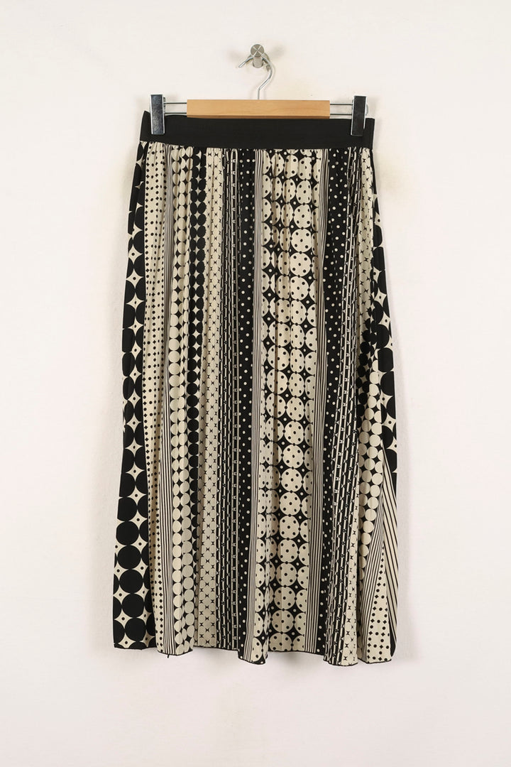 Jupe Plissée Noire et Blanche - Taille S/36 de la marque La Fée Maraboutée | PARAD71954 - Vendu par Paradigme - Image 2