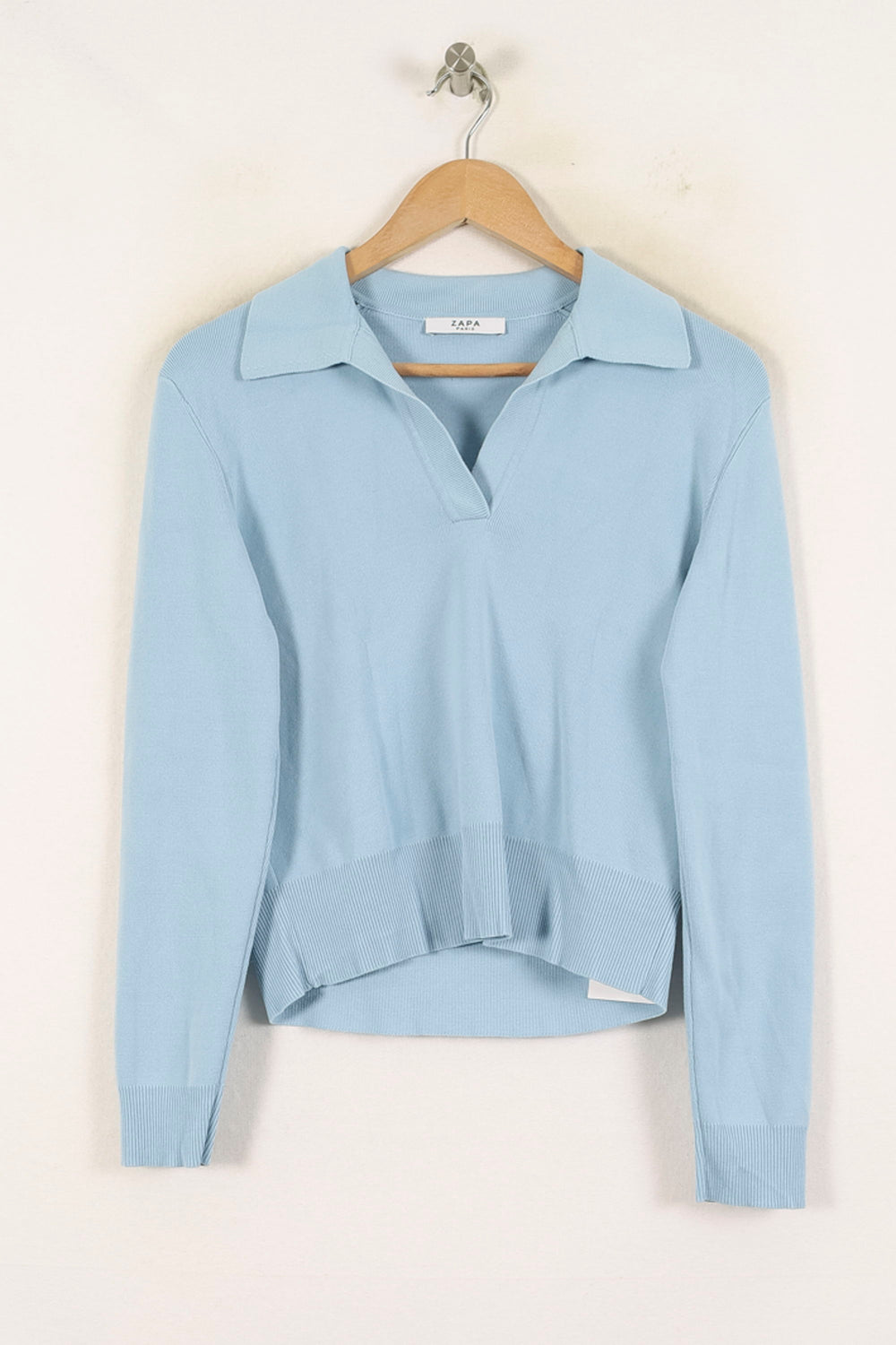 Pull Col Polo Bleu - Taille S/36 de la marque ZAPA | PARAD71962 - Vendu par Paradigme - Image 2