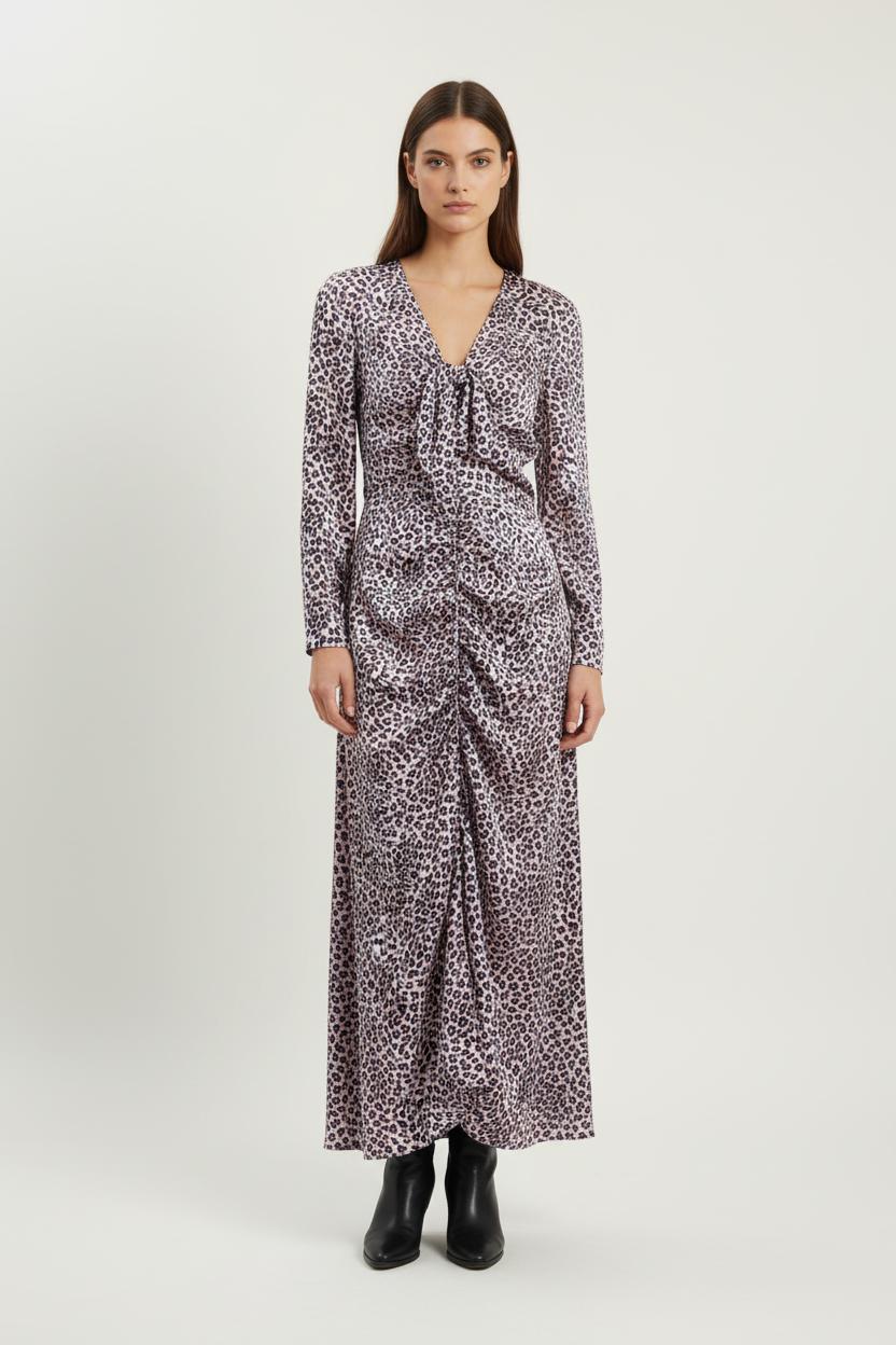 Robe Longue Violette et Noire Taille M/38 Maje d'occasion