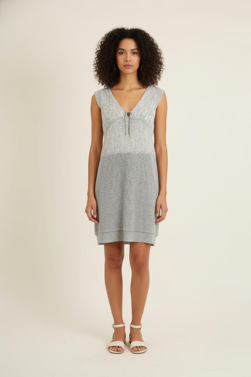 Robe Courte Grise et Blanche - Taille S/36 de la marque Comptoir des Cotonniers | PARAD78984 - Vendu par Paradigme - Image 1