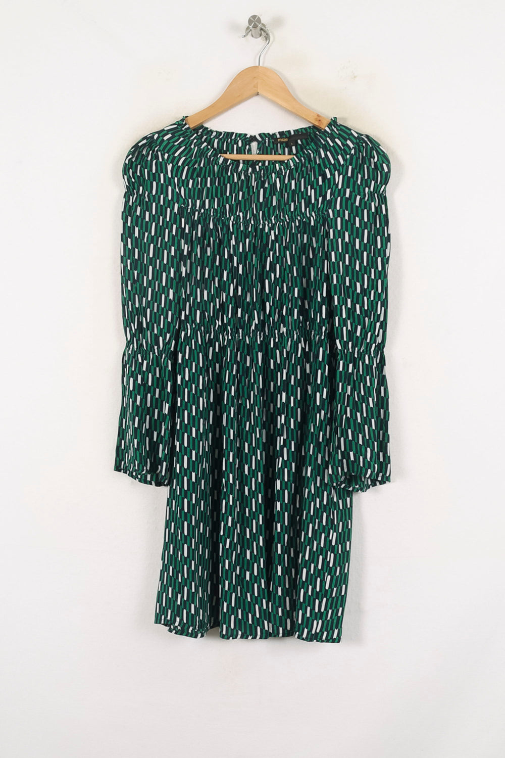 Robe Courte Verte et Blanche - Taille S/36 de la marque Maje | PARAD80203 - Vendu par Paradigme - Image 2