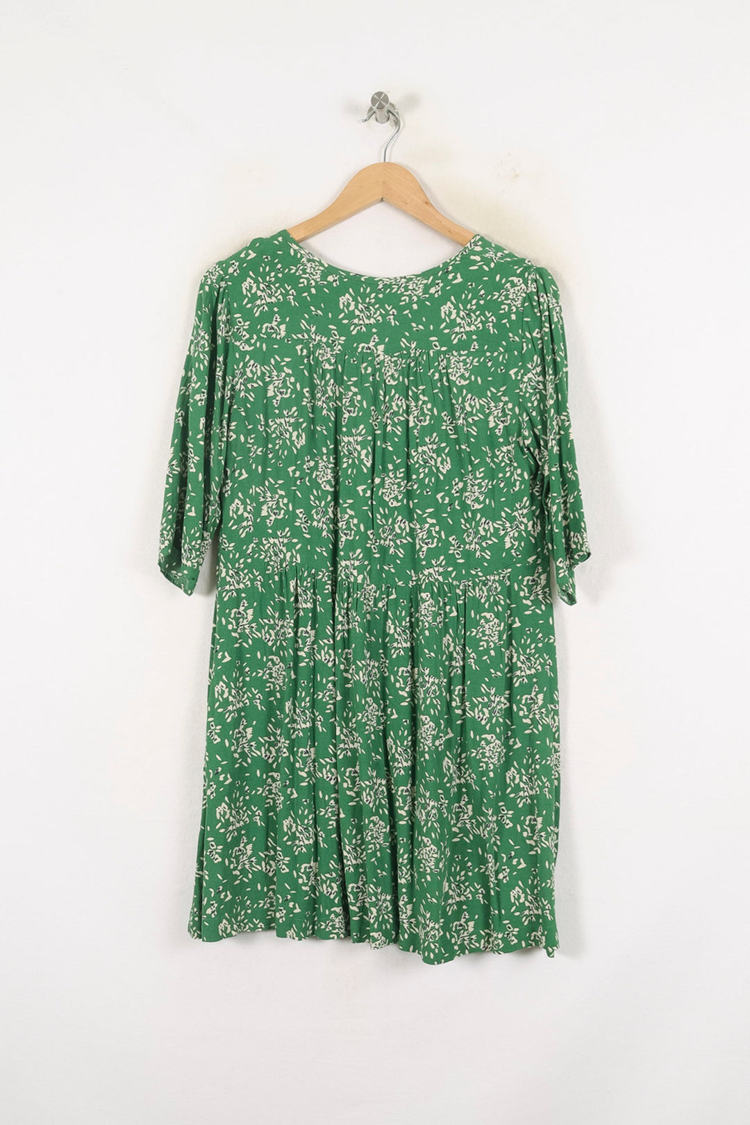 Robe Fleurie Verte et Blanche - Taille S/36 de la marque ba&sh | PARAD80204 - Vendu par Paradigme - Image 4