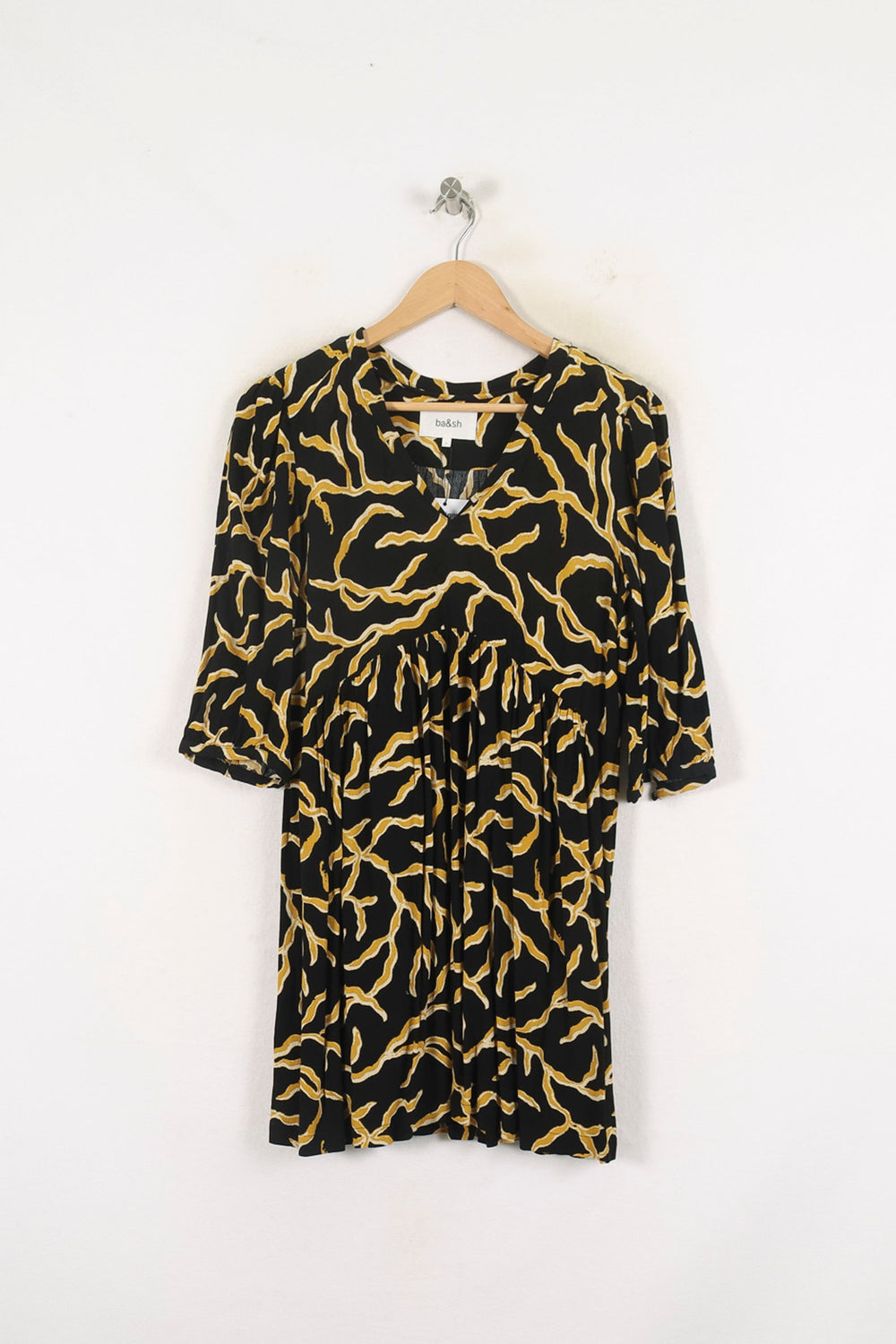 Robe Courte Noire et Jaune - Taille S/36 de la marque ba&sh | PARAD80205 - Vendu par Paradigme - Image 2