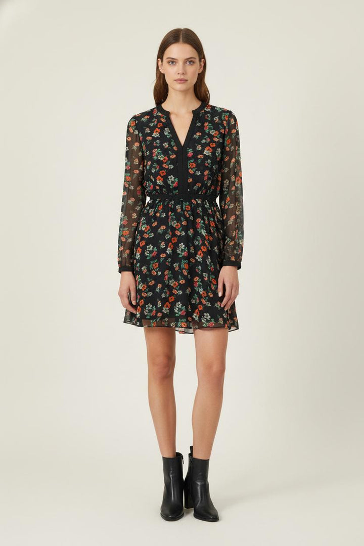 Robe Courte Noire à Fleurs - Taille M/38 de la marque Maje | PARAD80273 - Vendu par Paradigme - Image 1