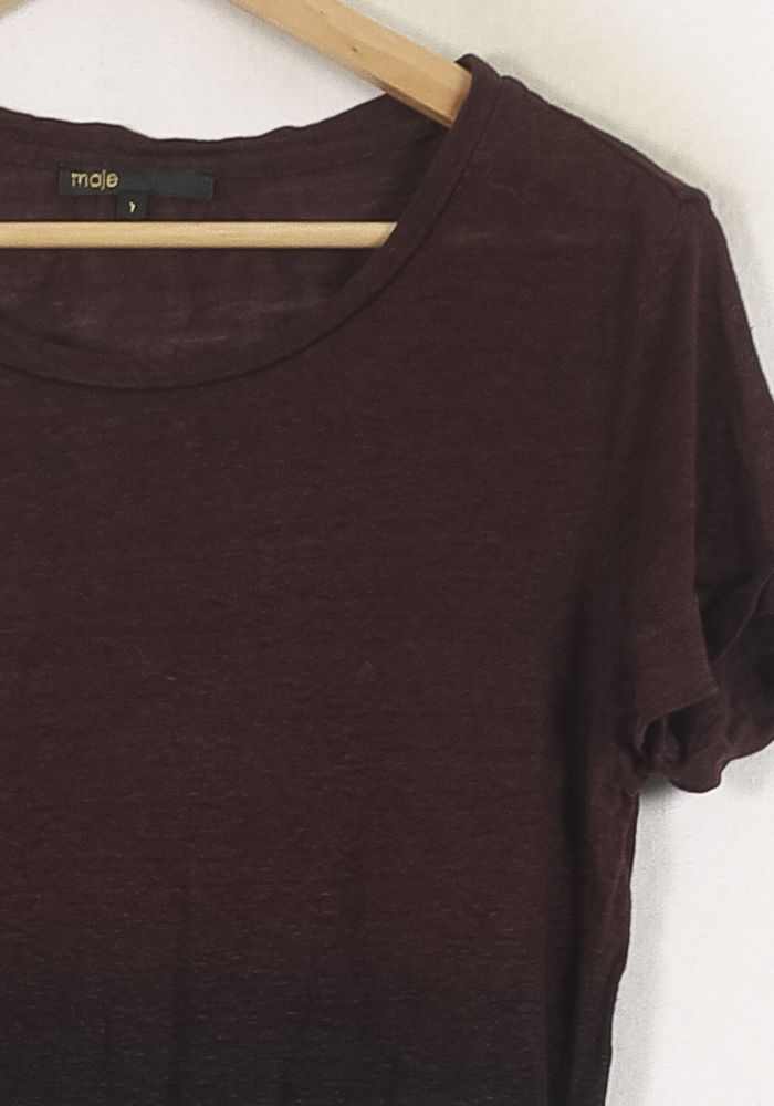 Tee-shirt Bordeaux et Noir - Taille S/36 de la marque Maje | PARAD80285 - Vendu par Paradigme - Image 3