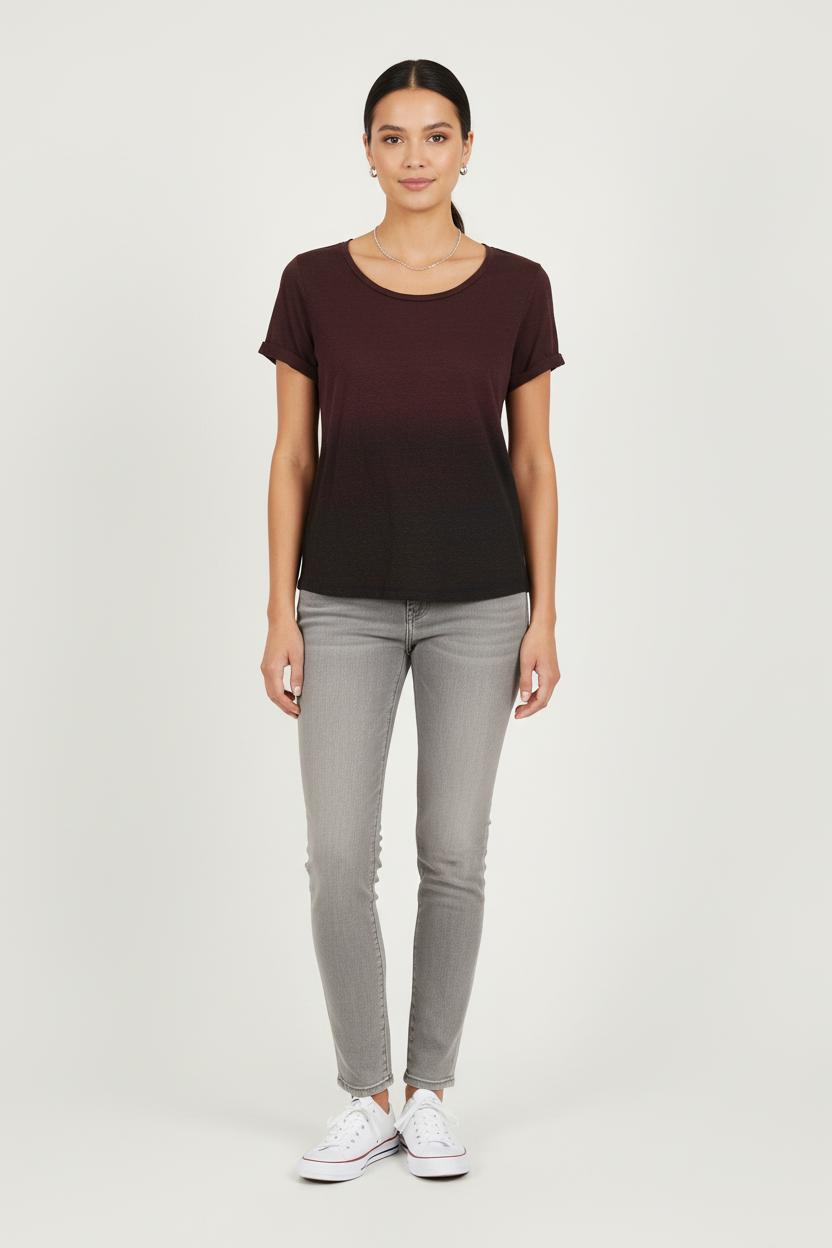 Tee-shirt Bordeaux et Noir - Taille S/36 de la marque Maje | PARAD80285 - Vendu par Paradigme - Image 1