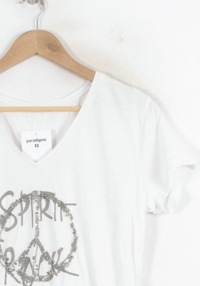 Tee-shirt Blanc - Taille M/38 de la marque IKKS | PARAD80405 - Vendu par Paradigme - Image 3