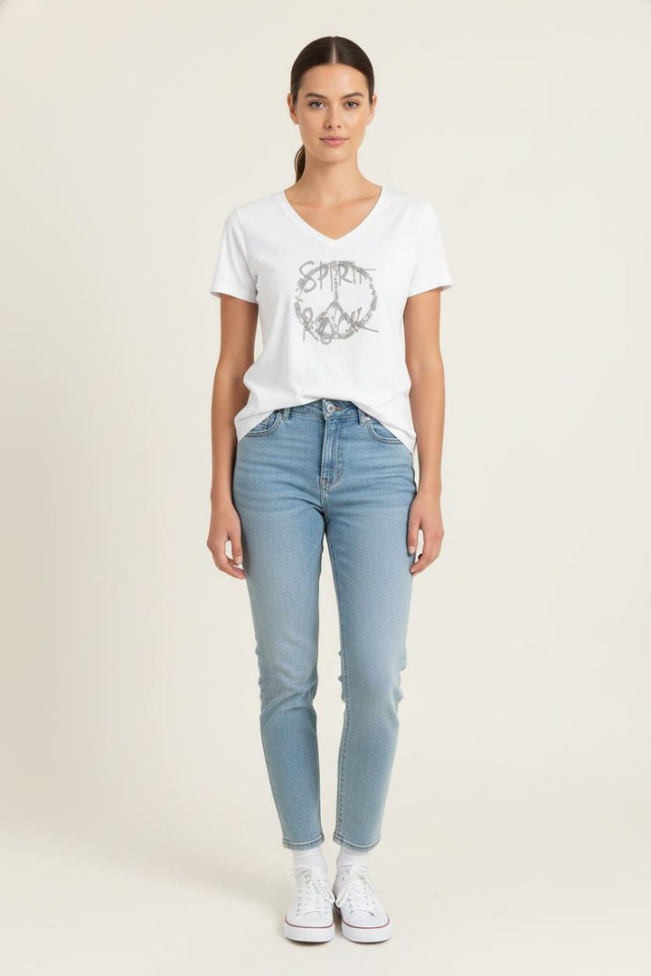 Tee-shirt Blanc - Taille M/38 de la marque IKKS | PARAD80405 - Vendu par Paradigme - Image 1