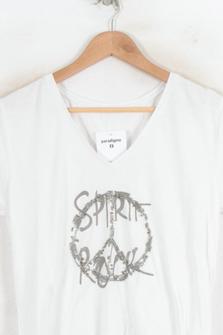 Tee-shirt Blanc - Taille M/38 de la marque IKKS | PARAD80405 - Vendu par Paradigme - Image 2