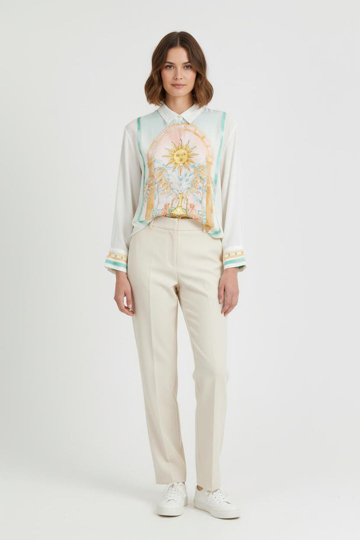 Chemise Imprimée Blanche - Taille L/40 de la marque Claudie Pierlot | PARAD80507 - Vendu par Paradigme - Image 1