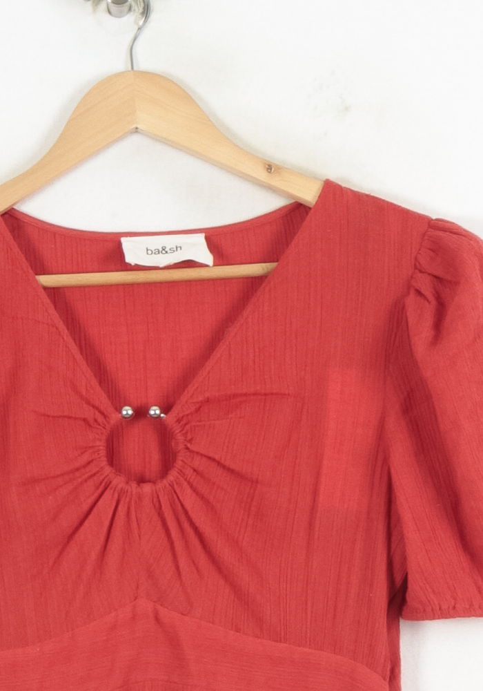 Robe Longue Rouge - Taille L/40 de la marque ba&sh | PARAD80539 - Vendu par Paradigme - Image 3