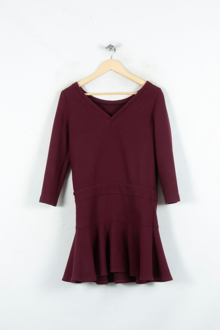 Robe Courte Bordeaux - Taille S/36 de la marque Comptoir des Cotonniers | PARAD80560 - Vendu par Paradigme - Image 4