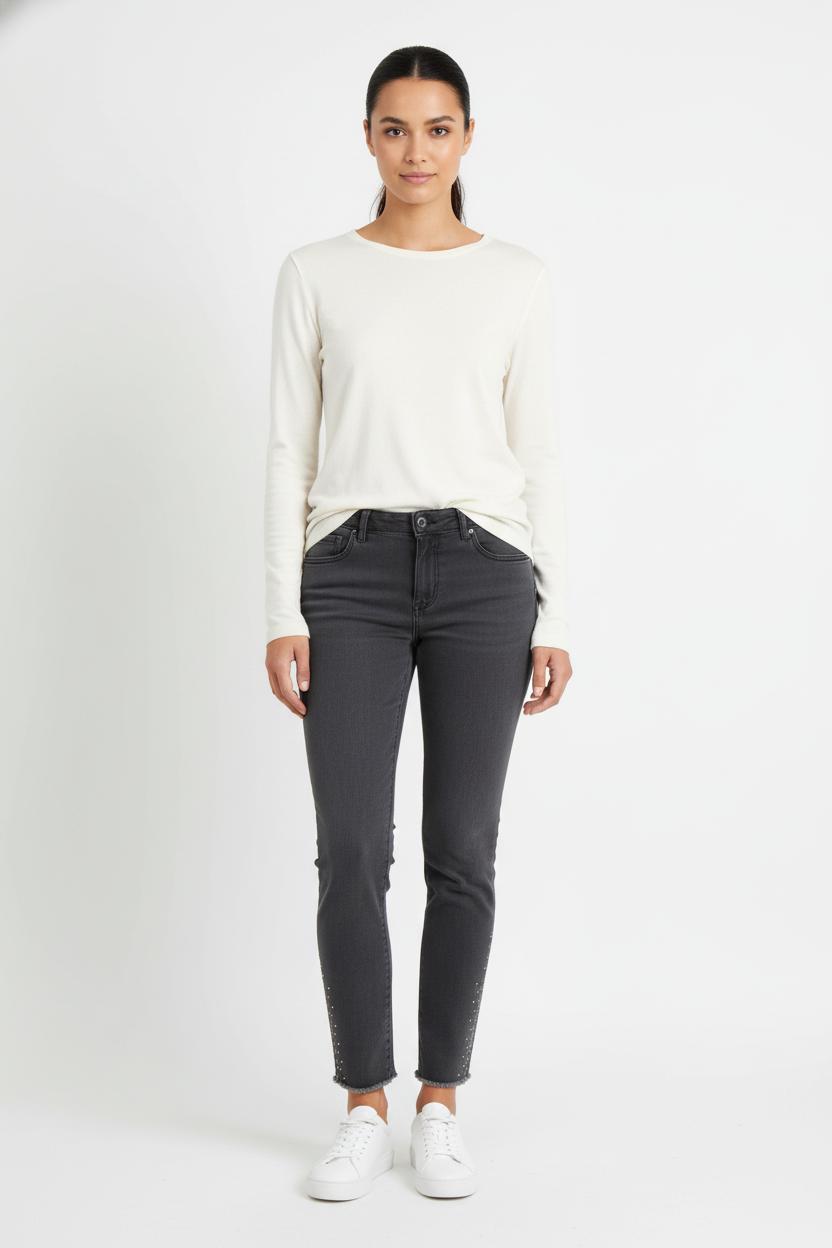 Jean Skinny Gris - Taille L/40 de la marque IKKS | PARAD80612 - Vendu par Paradigme - Image 1