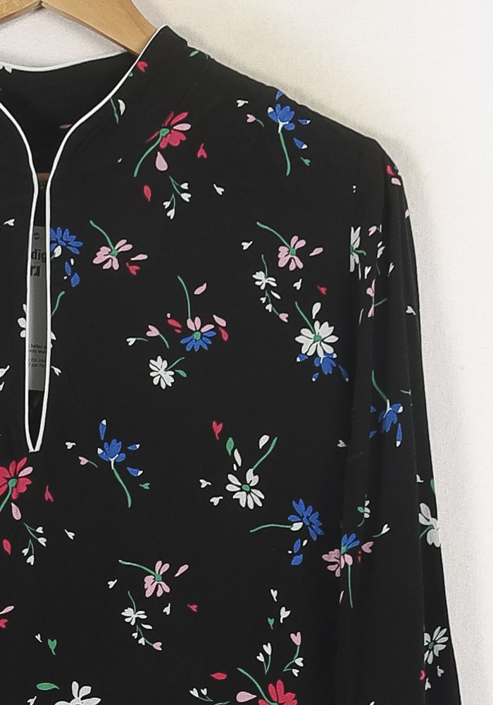 Robe Fleurie Noire et Multicolore - Taille L/40 de la marque Maje | PARAD80692 - Vendu par Paradigme - Image 3