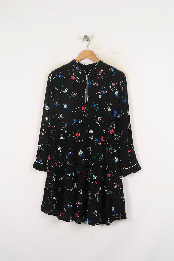 Robe Fleurie Noire et Multicolore - Taille L/40 de la marque Maje | PARAD80692 - Vendu par Paradigme - Image 2