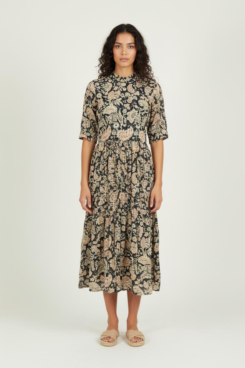 Robe Longue Noire et Beige - Taille XS/34 de la marque ba&sh | PARAD80786 - Vendu par Paradigme - Image 1