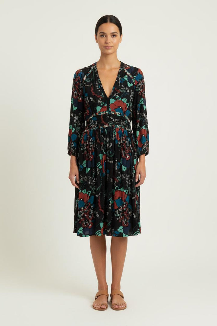 Robe Midi Noire et Multicolore - Taille S/36 de la marque ba&sh | PARAD80791 - Vendu par Paradigme - Image 1