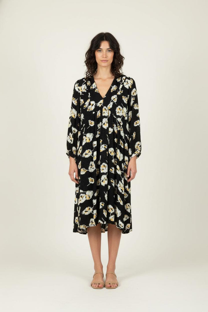 Robe Fleurie Noire et Blanche - Taille S/36 de la marque ba&sh | PARAD80798 - Vendu par Paradigme - Image 1