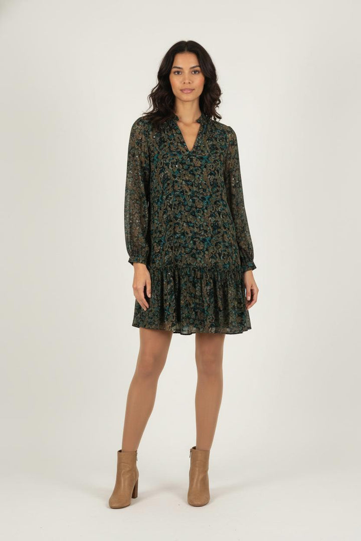 Robe Courte Verte et Noire - Taille XS/34 de la marque IKKS | PARAD80919 - Vendu par Paradigme - Image 1