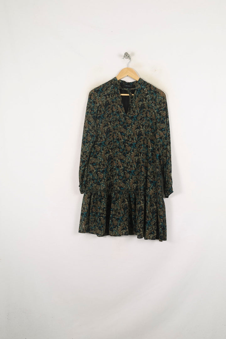 Robe Courte Verte et Noire - Taille XS/34 de la marque IKKS | PARAD80919 - Vendu par Paradigme - Image 2