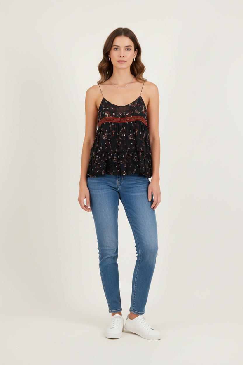 Débardeur Noir à Fleurs - Taille S/36 de la marque ba&sh | PARAD80936 - Vendu par Paradigme - Image 1