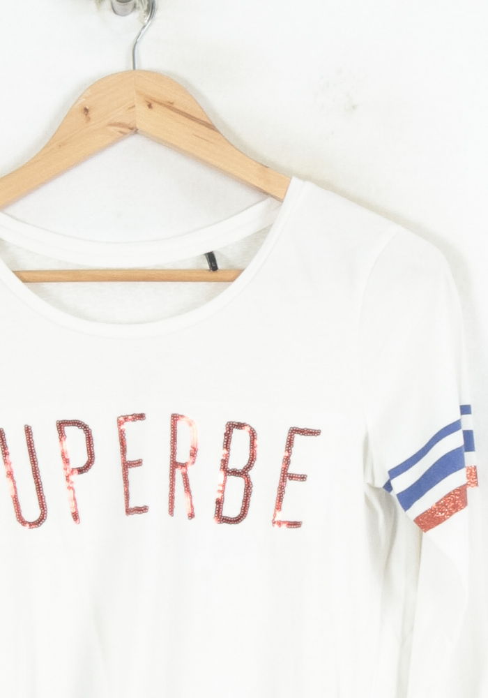 Tee-shirt manches longues blanc - Taille L/40 de la marque IKKS | PARAD81187 - Vendu par Paradigme - Image 3