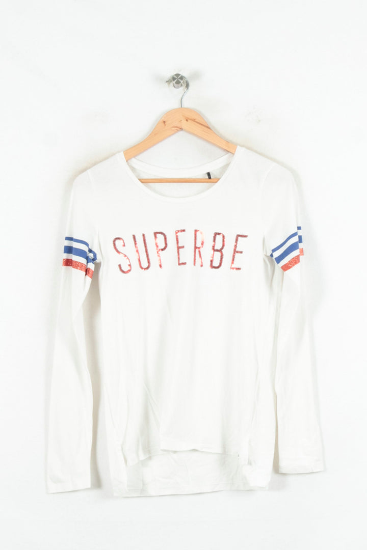 Tee-shirt manches longues blanc - Taille L/40 de la marque IKKS | PARAD81187 - Vendu par Paradigme - Image 2