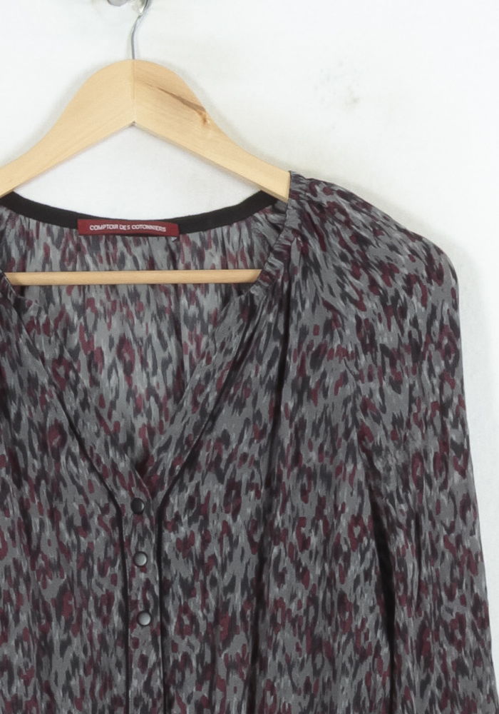 Robe Courte Grise et Bordeaux - Taille S/36 de la marque Comptoir des Cotonniers | PARAD81256 - Vendu par Paradigme - Image 3
