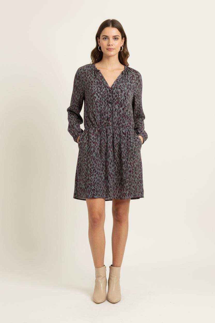 Robe Courte Grise et Bordeaux - Taille S/36 de la marque Comptoir des Cotonniers | PARAD81256 - Vendu par Paradigme - Image 1