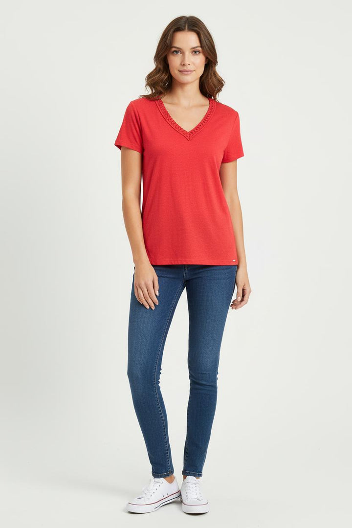 Tee-shirt Rouge - Taille S/36 de la marque IKKS | PARAD81285 - Vendu par Paradigme - Image 1