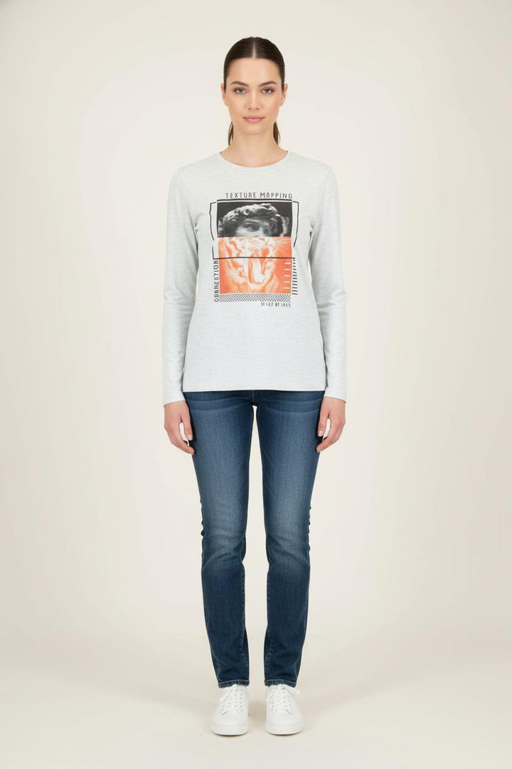 Tee Shirt Manches Longues Gris - Taille S/36 de la marque IKKS | PARAD81299 - Vendu par Paradigme - Image 1